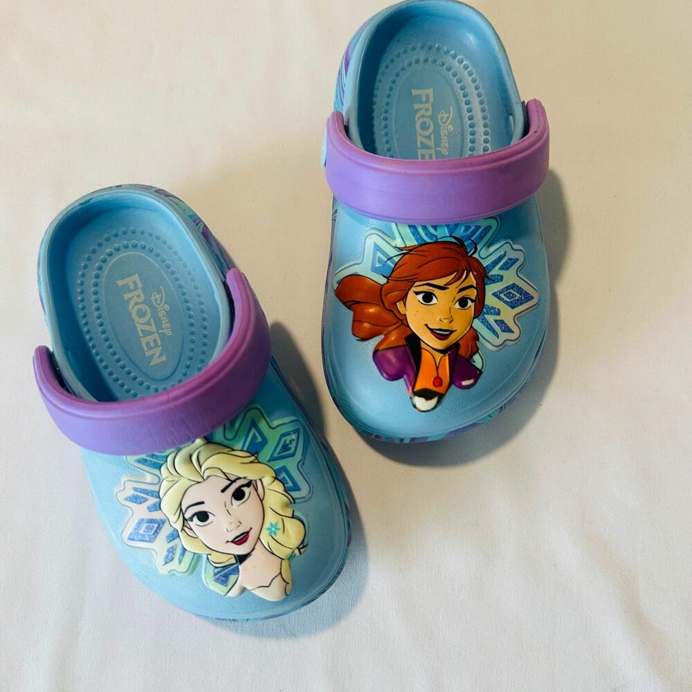Disney Frozen Elsa & Anna Sling Back Clogs Sz 5-6